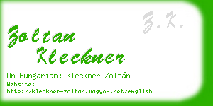 zoltan kleckner business card